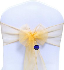 Mds Pack Of 25 Organza Chair Sash Bow Sashes For Wedding And Events Supplies