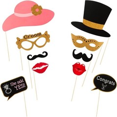 60Pcs Colorful Wedding Photo Booth Props for Bachelorette and Bridal Shower