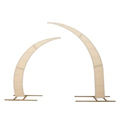 2 BEIGE Fitted Spandex Half Crescent Moon Arch BACKDROP STAND Events Wedding
