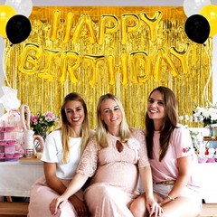 Gold Foil Fringe Curtain 4 Pack Metallic Tinsel Backdrop Photo Booth Party Decor