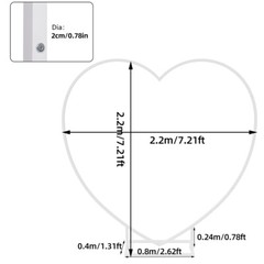 7.2FT Heart Shape Wedding Arch Stand Heavy Duty Metal Balloon Backdrop for Party