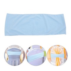 20Pcs Reusable Elastic Chair Sashes Bands Stretchy Chair Ties for Party Sky Blue