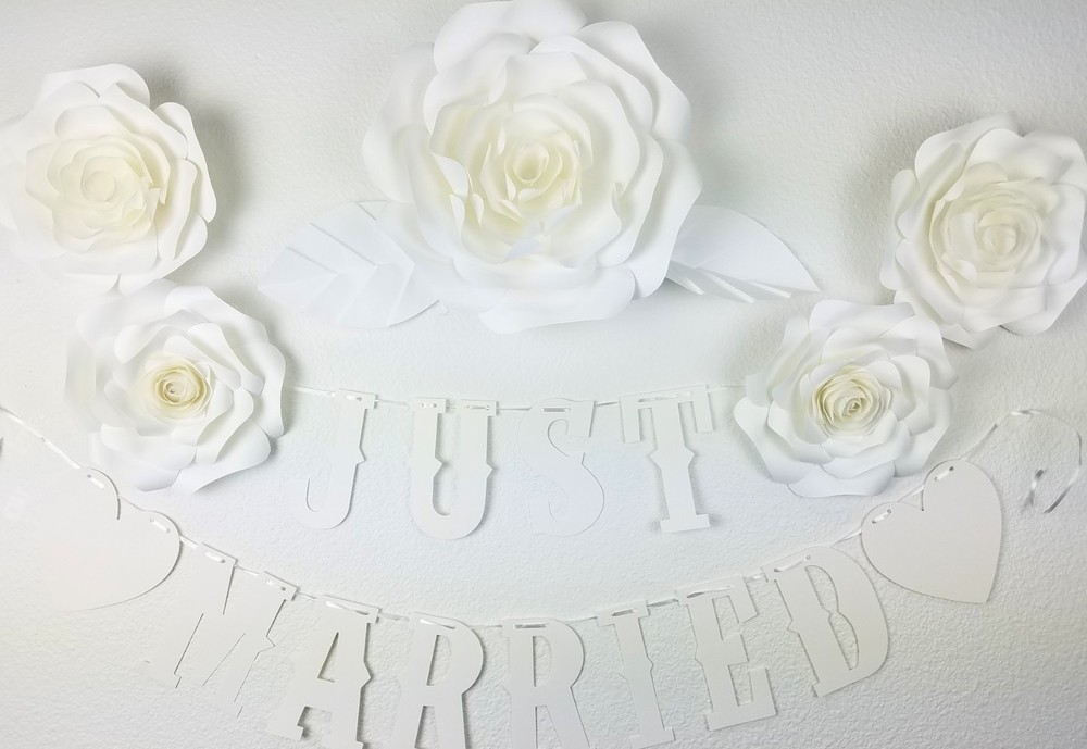 Decor In The Box 8 piece Wedding Handmade Paper Flower Set, Fully Assembled