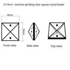 100pcs 18*18MM 2 holes Square Crystal Beads Prism Pendants Chandelier Lamp Parts