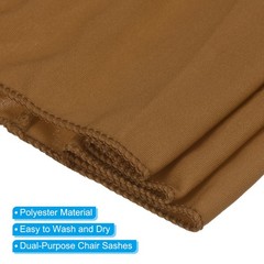 25Pcs 14″x5″ Stretch Chair Sashes Bows Chair Bands Sash with Buckle Light Brown