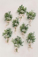 Ling’s Moment White & Sage Aisle Pew Artificial Flowers Babysbreath Arrangeme…