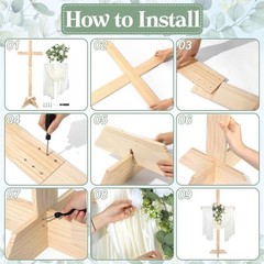71″ Wedding Wood Cross with White Ribbons & Eucalyptus Garland
