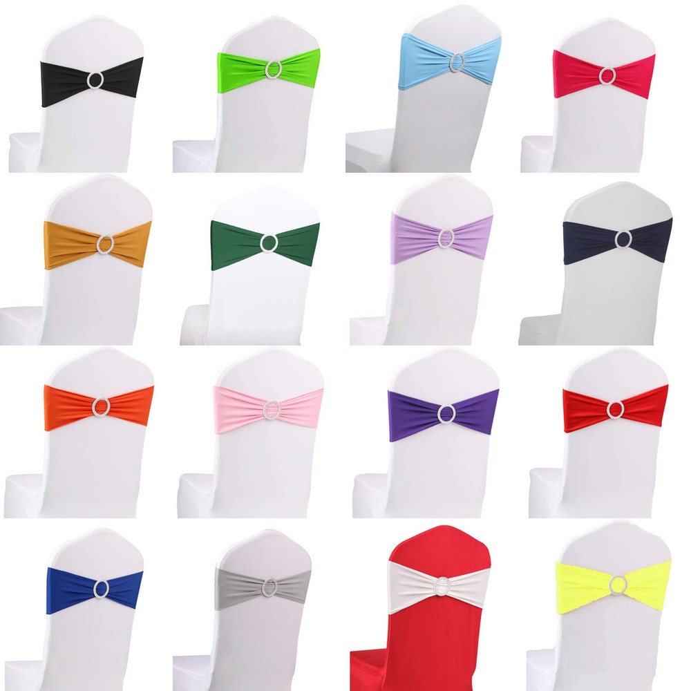10/20/50/100 Spandex Chair Bands With Buckle Wedding Banquet Chair Sashes