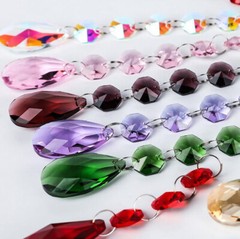 10Pcs Colorful Teardrop 38mm Chandelier Crystal Prisms Wedding Decor SunCatcher