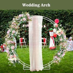 6.5FT Round Backdrop Stand Heavy Duty Wedding Balloon Arch Photo Booth Frame