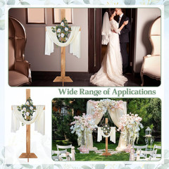 71 Inch Wedding Decorations Wedding Wood Cross and White Ribbons Eucalyptus Garl