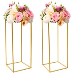 Set of 2 Gold Wedding Flower Stands Flower Display Rack For Wedding Party Decor