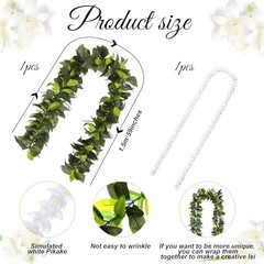 2 Pcs Hawaiian Luau Maile and Lei Graduation Lei Hawaiian Maile Lei Pikake