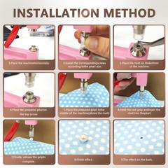 Pearl Setting Machine Hand Press Tools 2 Boxes White No Holes Pink