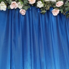 8×10 ft ROYAL BLUE Satin CURTAIN Wedding Photography Backdrop Panel Party