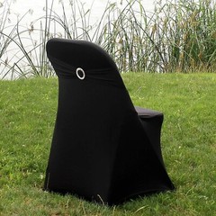 10pcs Black Spandex Chair Sash Bands Stretchable Fitted for Chair Covers Back…