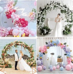 2.2M 2.4M Circle Wedding Arch Single/Double Rail Flower Balloon Garland Arch Dec