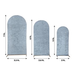 3 DUSTY BLUE Crushed Velvet Round Top Wedding Arch Backdrop STAND COVERS Set