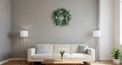 16 inch Preserved Eucalyptus Wreath – Medium-Sized Natural Handcrafted