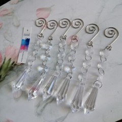 20Pcs Acrylic Crystal Pendant Ornament Chandelier Wedding Centerpiece Tree Decor