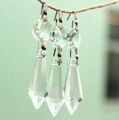 10 Clear Chandelier Glass Crystals Lamp Prisms Parts Hanging Drops Pendants 38mm