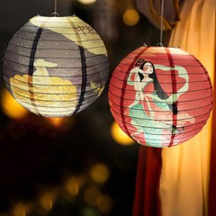 Chinese Style Round Paper Lantern Mid-Autumn Festival for Wedding Holiday Decor