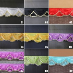 3/6M Faux Silk Drape Swag Decor Event Party Wedding Backdrop Curtain W/Tassel