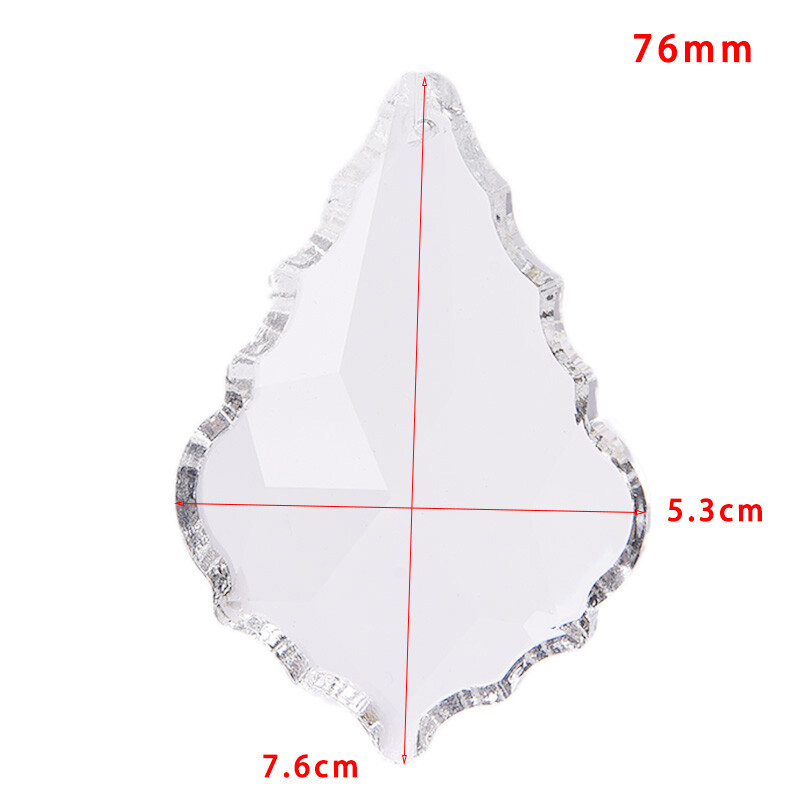 10pcs 38/50/63/76mm Maple Leaf Crystal Pendant Prisms Chandelier Lamp Part Decor