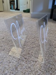 DIYed Reserved Signs Set Of 2 Clear/White Wedding Birthdays Events 4×6