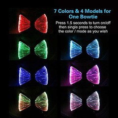 LED Light up Bowtie 7 Colors Luminous Adjustable Bowties for Party Gray