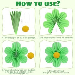 Party Decorations Paper Flowers Decorations for Wall Classroom Paper Fans Green
