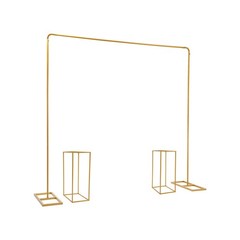 Gold Metal Wedding Balloon Stand with Flower Stands for Elegant Decor