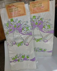 2 Vintage Party Table Covers Wedding Bells Chapel Retro 80s Bridal Paper Art