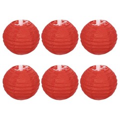 6pcs 4 Inch Folding Hanging Paper Lanterns Small Lampshade Red