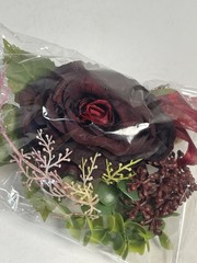 Shjenleifa 2Pcs Burgundy Wine Red Rose Wrist Corsage & Boutonniere Set Wedding