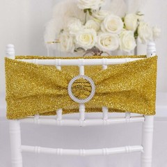 5 GOLD Spandex Chiavari Chair Cushion Covers Wedding Reception Party