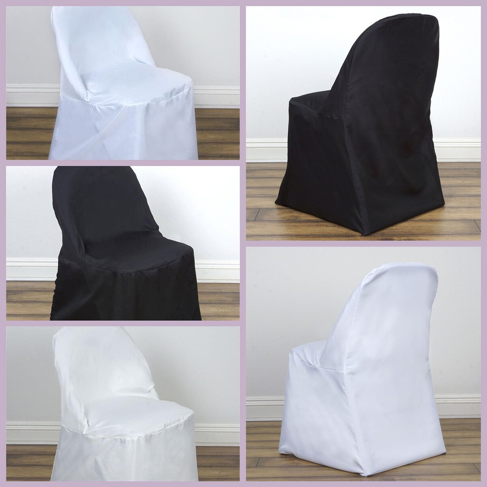 10 FOLDING Round Polyester CHAIR COVERS Wedding Party Banquet Event Decorations
