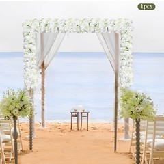1m Artificial Rose Silk Flower Row Arrangement Wedding Arch Backdrop Wall Decor