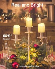 SHYMERY Flameless Votive Candles with Timer,12 Pack Last 15 Days Battery Oper…