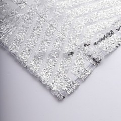 8ft x 8ft SILVER Geometric Sequin Photo Backdrop CURTAIN Drape Panel Party