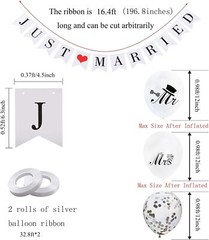 Just Married Decorations, Just Married Wedding Party Decorations Car Decor Weddi