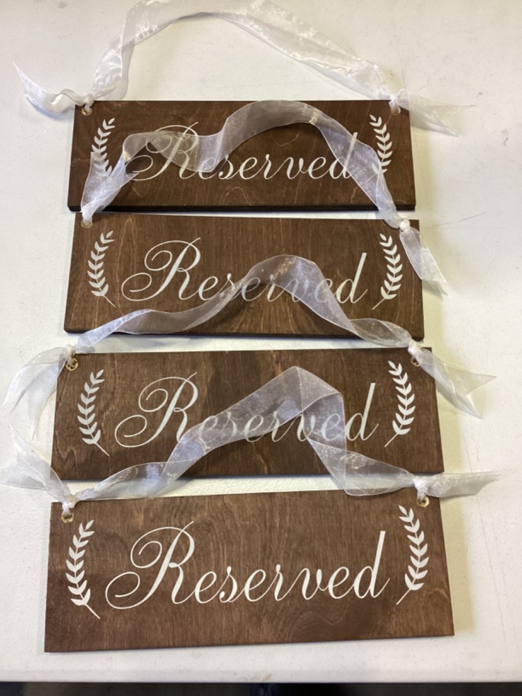 Hobby Lobby Wood Wedding Reserved Sign—SET OF 4
