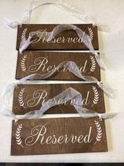Hobby Lobby Wood Wedding Reserved Sign—SET OF 4