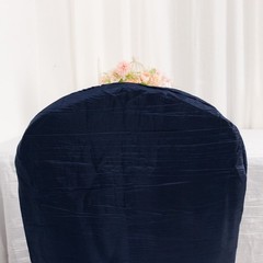 NAVY BLUE Crinkle Crushed Taffeta Banquet CHAIR COVER Party Wedding Events Decor