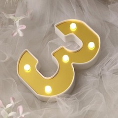 6″ tall GOLD 3 LED Lighted Marquee Numbers Sign Party Wedding Events Decorations