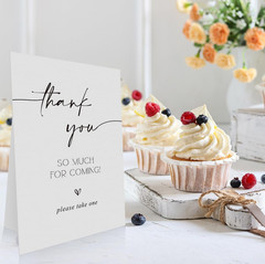 Thank You Wedding Sign 8 x 11 Inch, Thank You for Coming Please Take One, Bridal