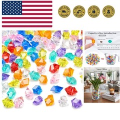 150PCS Multicolored Acrylic Fake Gems, Crushed Ice Rocks Pirate Treasure Jewe…