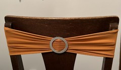 20 Lot GOLD Spandex CHAIR Sash SILVER BUCKLE SLIDER Belt WEDDING PARTY SHOWER