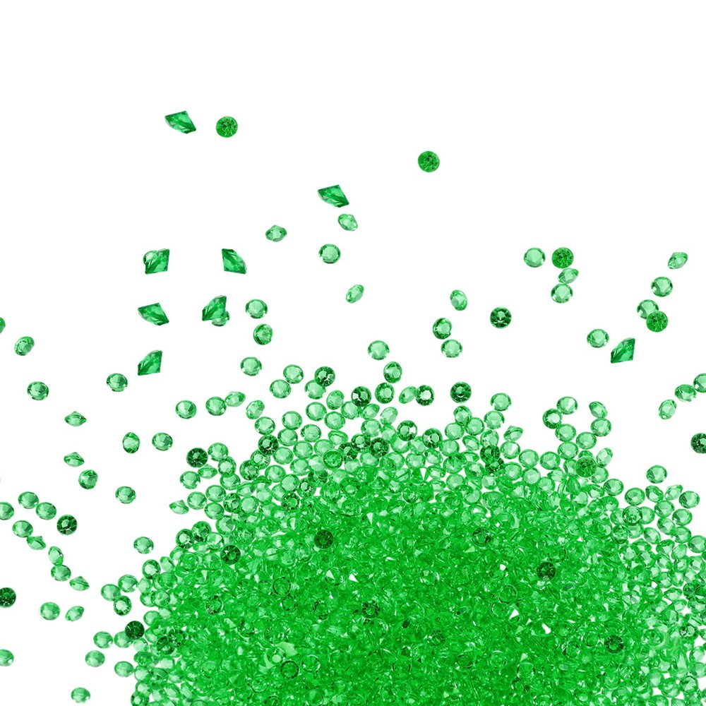 9000-Pack Fake Diamonds Crystal, 4.5mm Mini Clear Acrylic Gems [Deep Green]