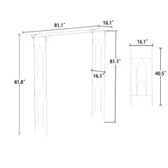 82 Inch Tall Outdoor Garden Trellis Metal Arch Gothic Arbor For Climbing Plant